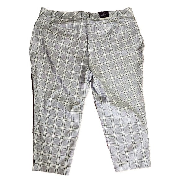 NWT AVA & VIV Black White Plaid High Rise Ankle Pants Womens Plus Size 26 - Picture 6 of 6